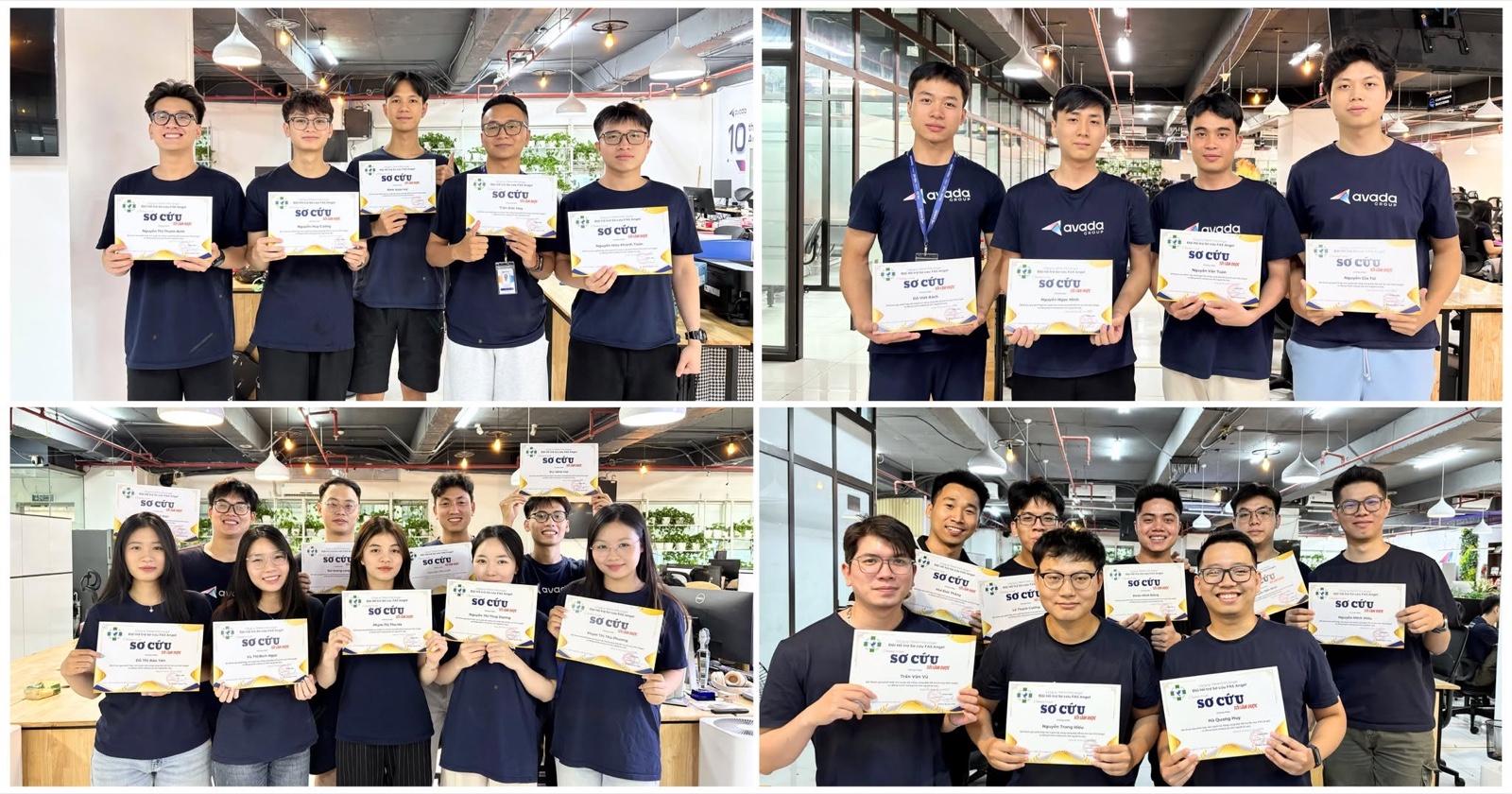 Các Avaders nhận chứng nhận hoàn thành khoá học Sơ cứu